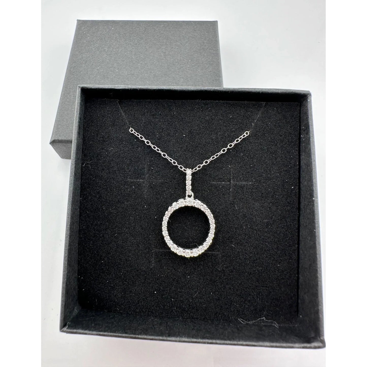 Radiant Circle of Life Eternity Necklace - 1/2 Carat Lab Created Diamonds - Sterling Silver - A+ Stuff