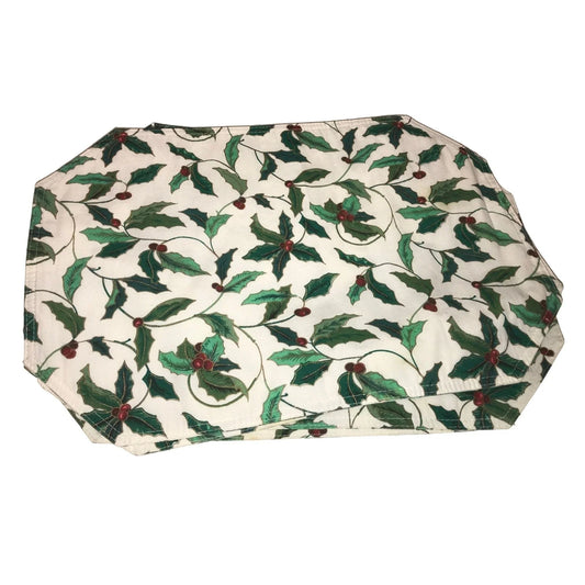 Christmas Holiday Placemats - Holly Berries & Leaves - Fun Festive Design Winter Decor A+ Stuff A+ Stuff