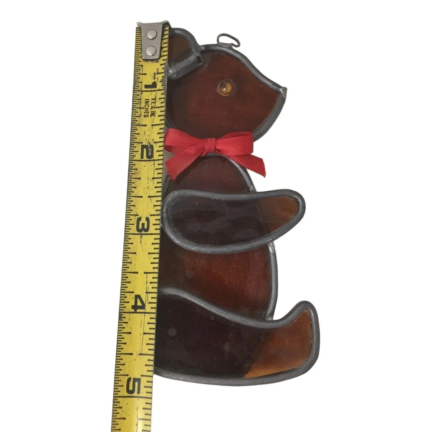 Stained Glass Christmas Ornament/Sun Catcher Teddy Bear with Bow Tie A+ Stuff A+ Stuff