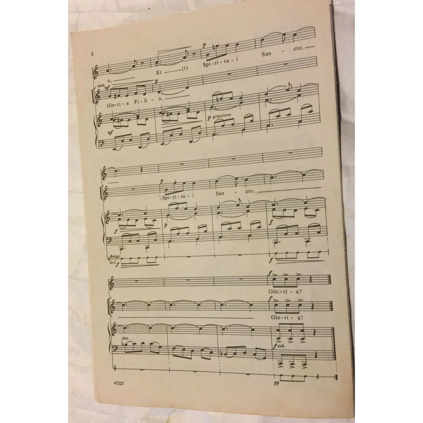 Gloria Tibi from MASS By Leonard Bernstein Vintage Sheet music - A+ Stuff