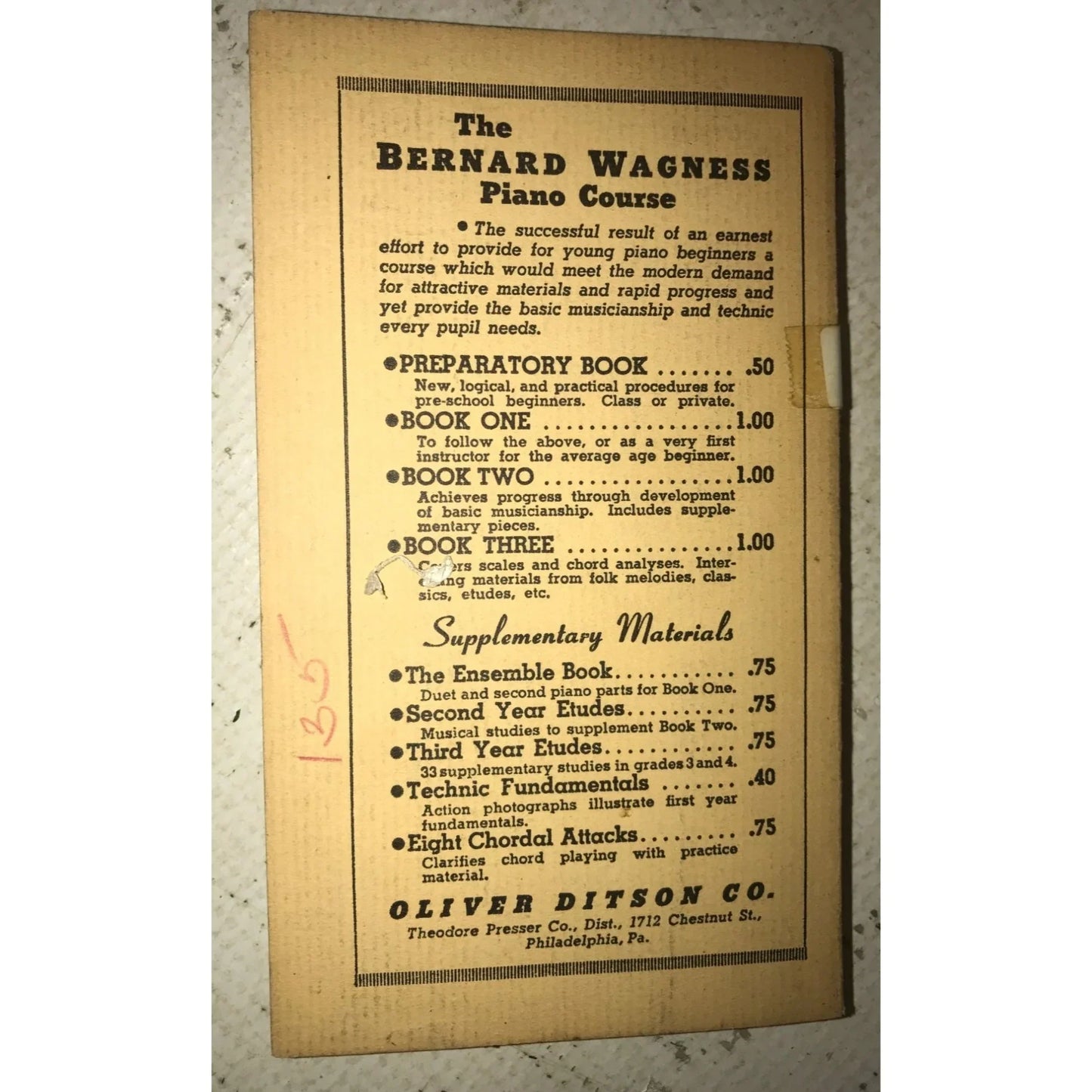 Elson's Pocket Music Dictionary Vintage Paperback Book by Louis C. Nelson - A+ Stuff