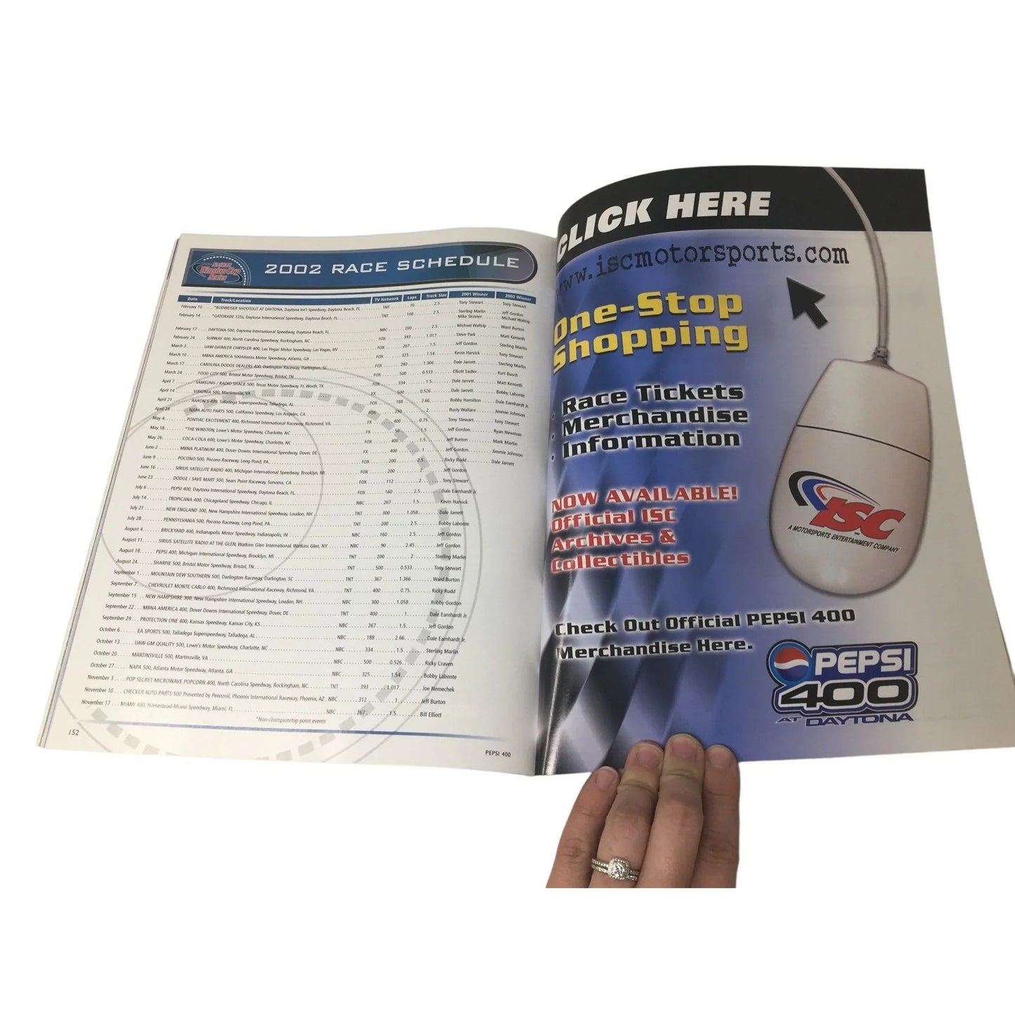 Vintage Collectible PEPSI 400 at Daytona 2002 NASCAR Program - A+ Stuff