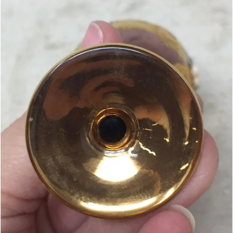 Small Wine Glass/Shot Glass or Cup with Flowers and Gold Accents - A+ Stuff