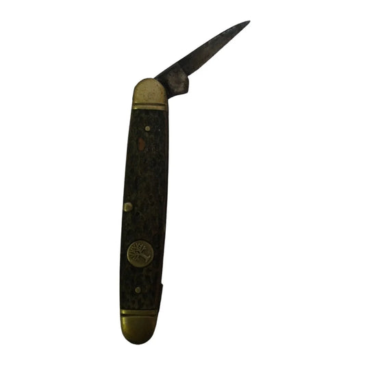 Vintage Boker USA Tree Brand Brown Pocket Knife with Knife Holder - A+ Stuff