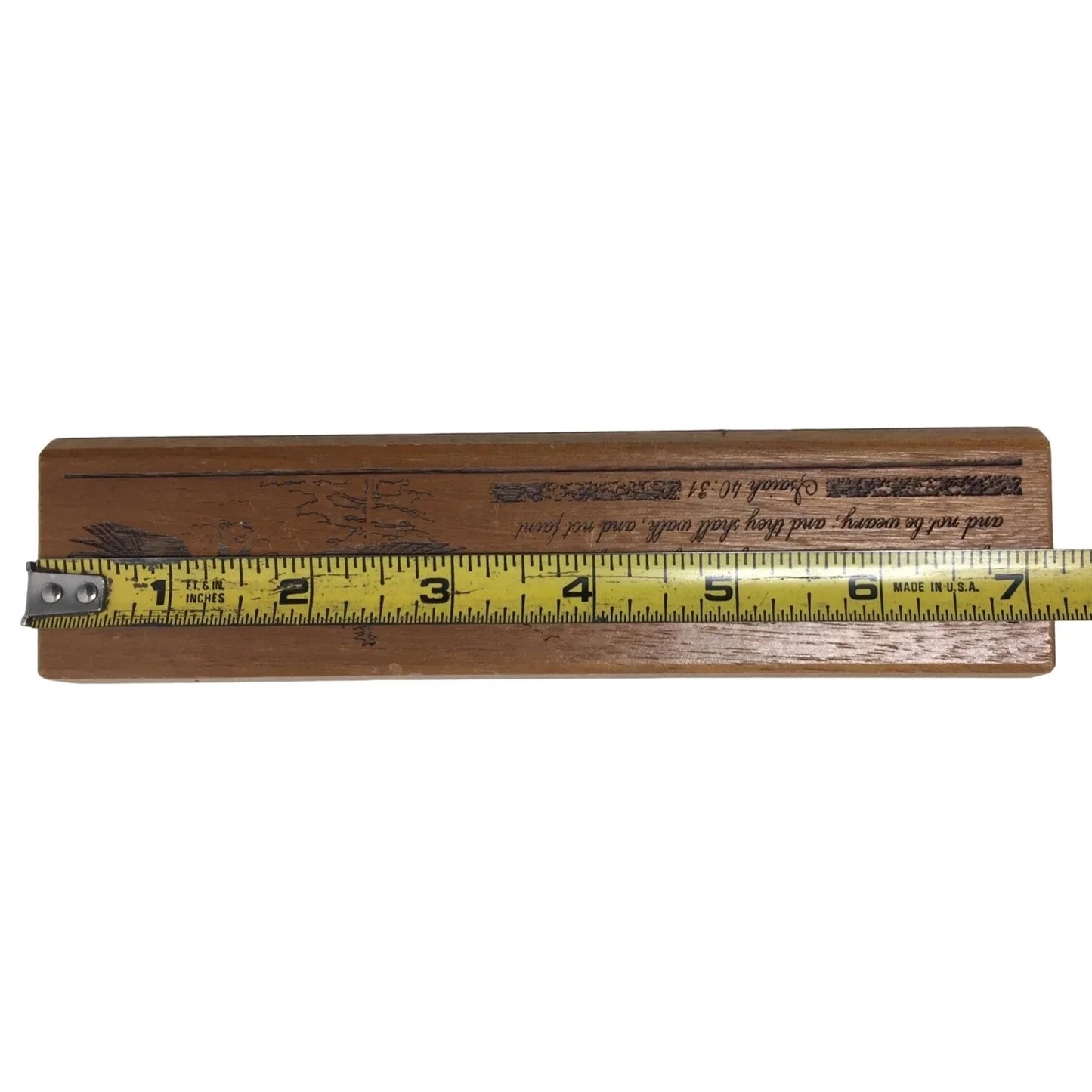 Wooden Desk Decor/Sign With Religious Bible Scripture Isaiah 40:31 In Cursive on it - A+ Stuff