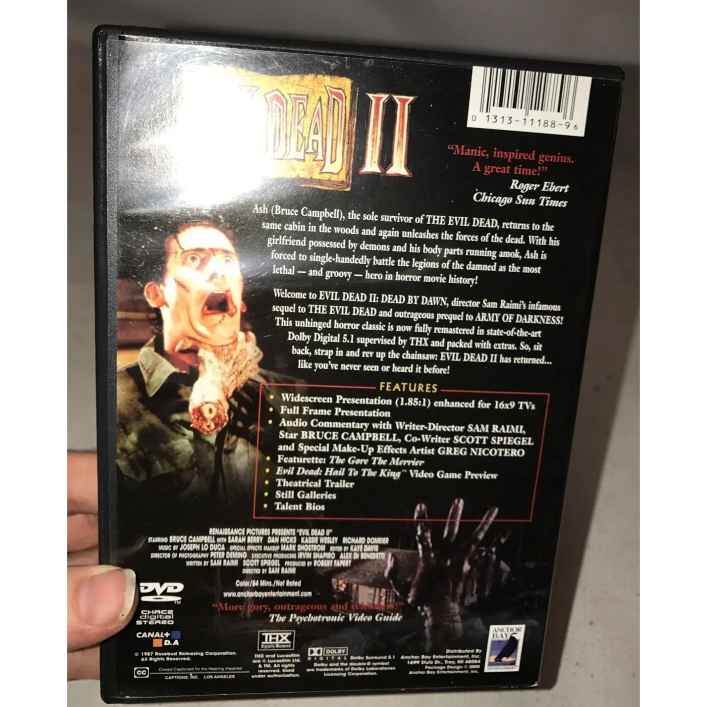 Evil Dead 2- Kiss Your Nerves Goodbye Vintage DVD with Case - A+ Stuff