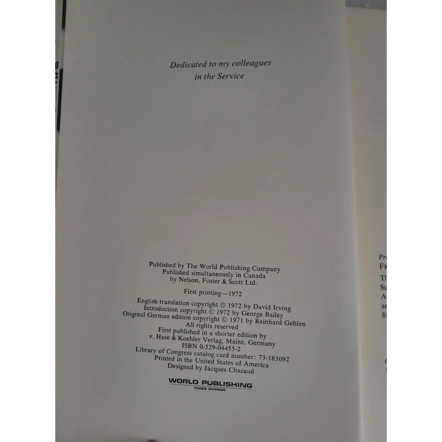 The Service: The Memoirs of General Reinhard Gehlen Vintage Book - A+ Stuff