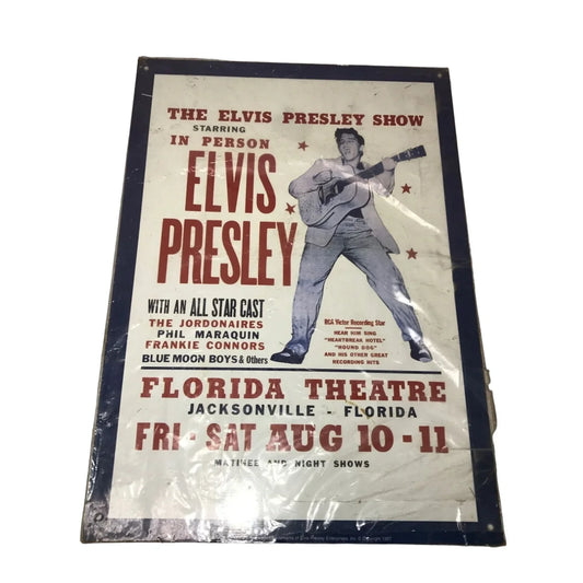 1985 Vintage Elvis Presley Jacksonville, Florida Theatre Concert Sign - A+ Stuff