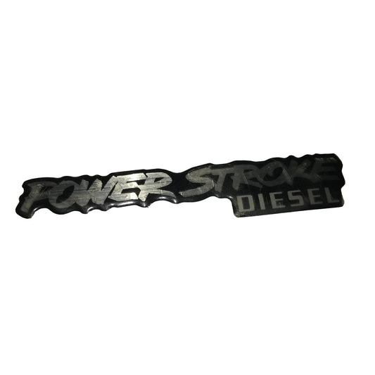 Power Stroke Diesel black/ Silver Auto Patch Emblem/Hood Ornament - A+ Stuff