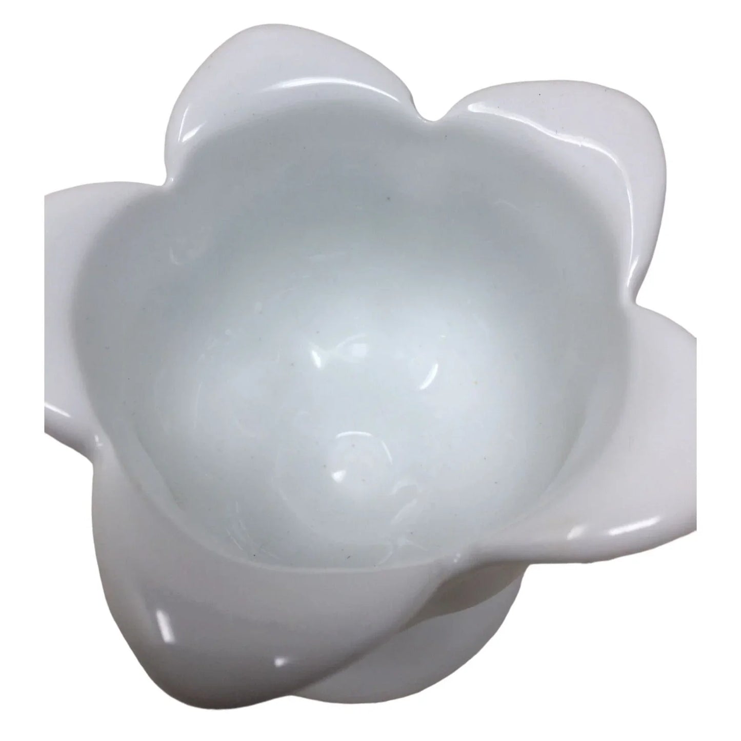 Milk Glass Porcelain Lotus Flower Shaped Egg Cup/Vase/Tea Light Votive Candle Holder A+ Stuff A+ Stuff