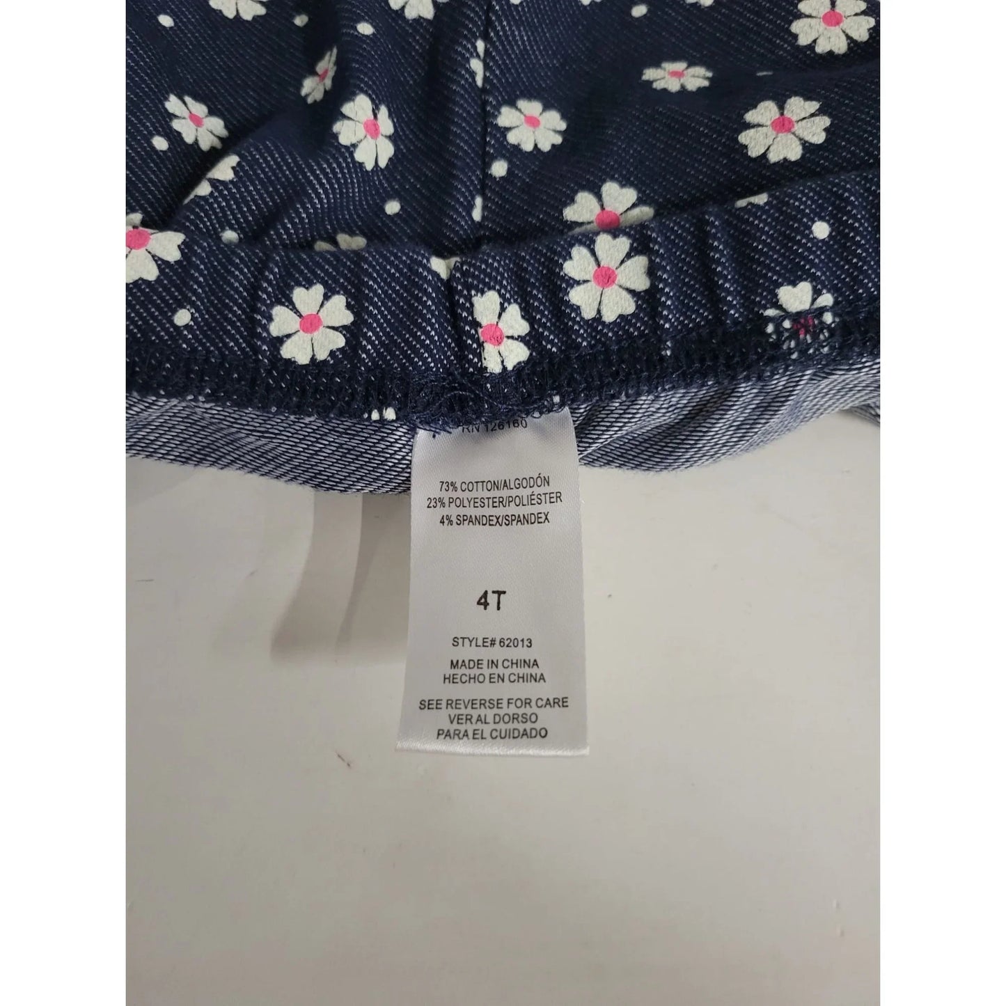 Girl's Flower Printed Navy Blue Long Pants Size 4T - A+ Stuff