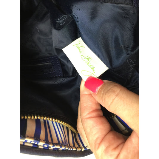 Vera Bradley Ella Tote in Blue and White Wavy Stripes