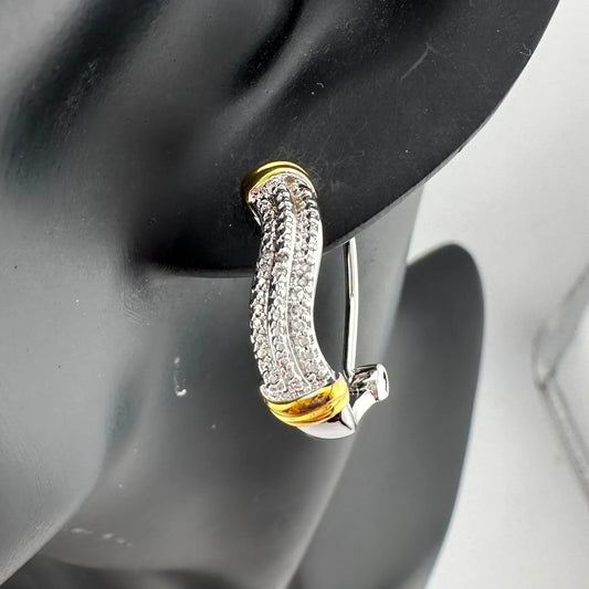 Elegant Diamond Accent French Lock Earrings - A+ Stuff