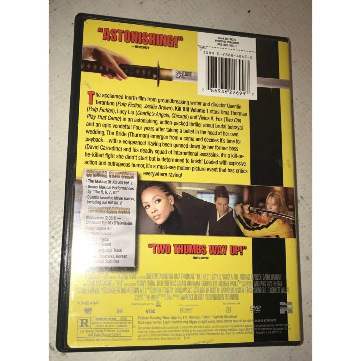 Kill Bill Volume 1 DVD By Quentin Tarantino - A+ Stuff