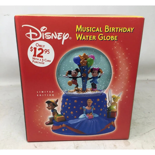 Disney Hallmark Musical Birthday Water Globe In Box- Works/Plays Music disney, hallmark A+ Stuff