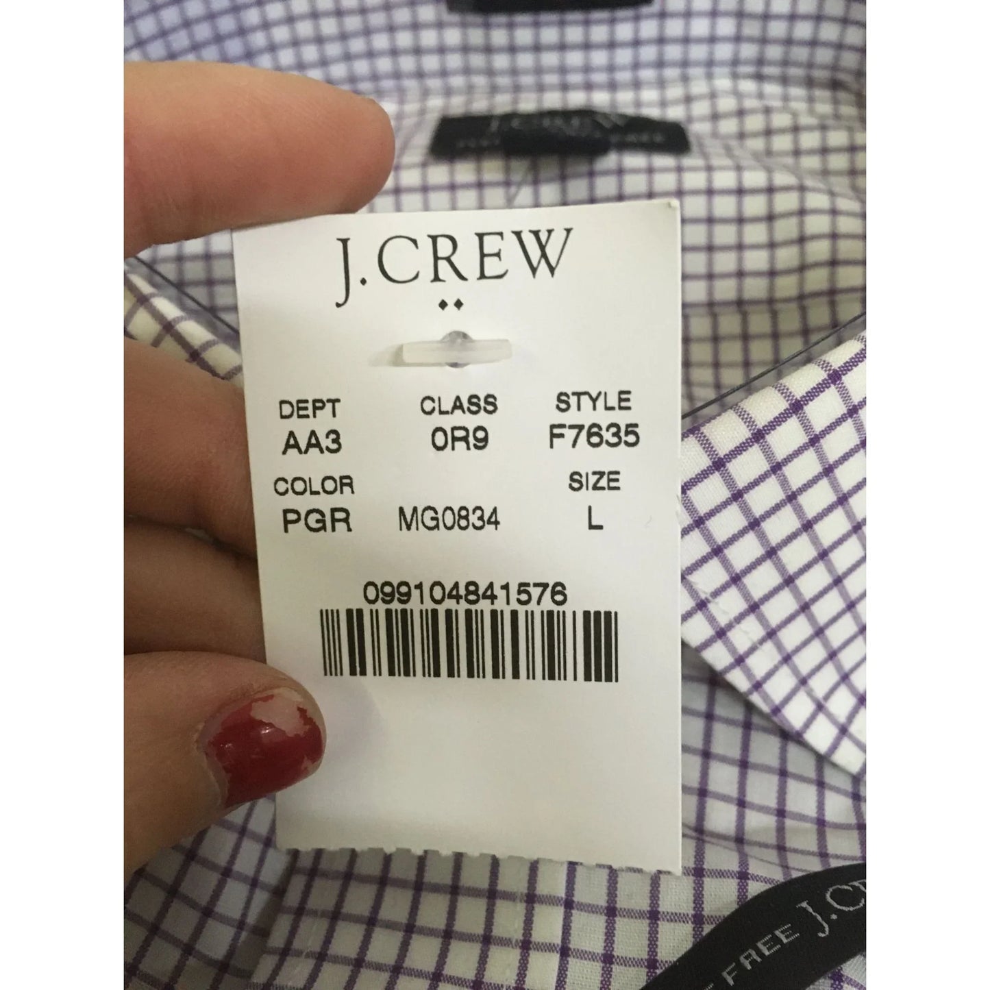 Mens J Crew Size Large Collared Long Sleeved Button Down Dress Shirt - A+ Stuff