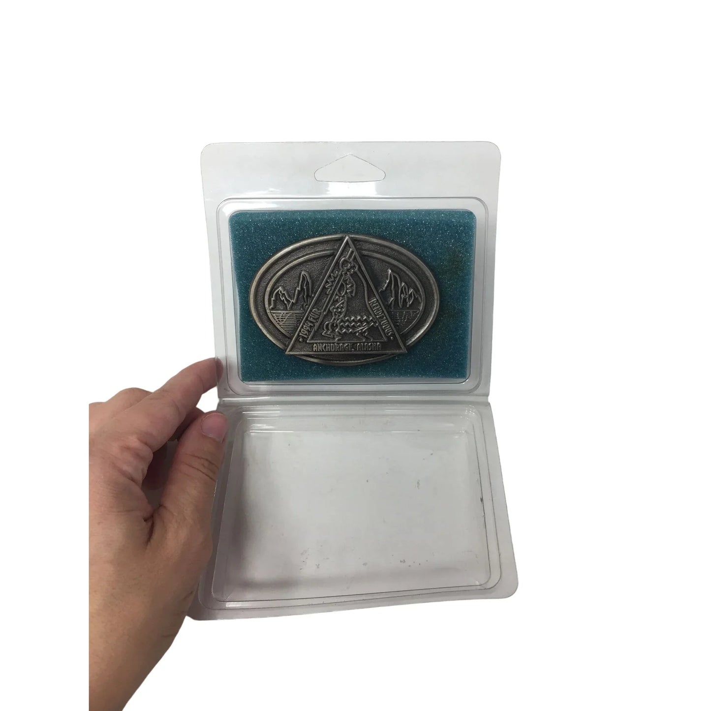 Vintage 1994 Fur Rendezvous Greater Anchorage Belt Buckle - A+ Stuff