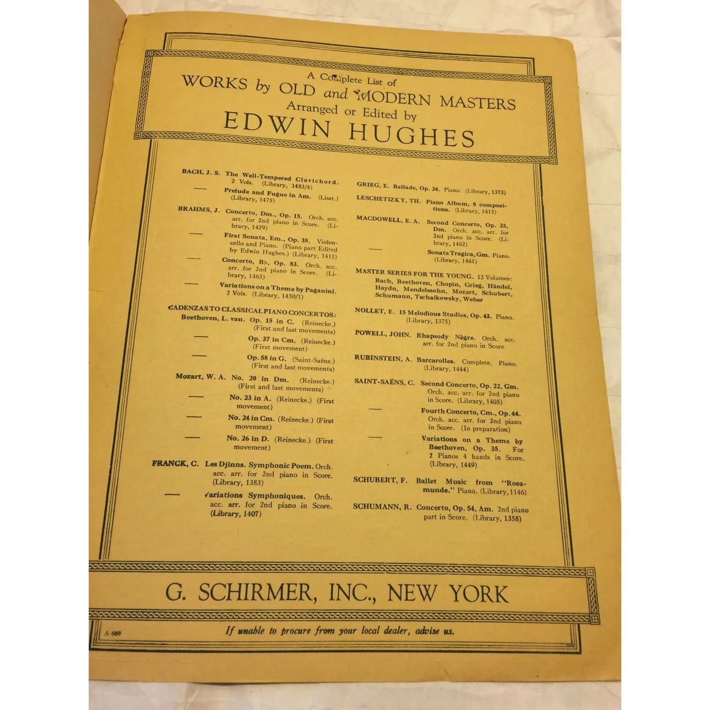Schirmer's Library of Musical Classics Volume 99 Schumann Op 25 - A+ Stuff