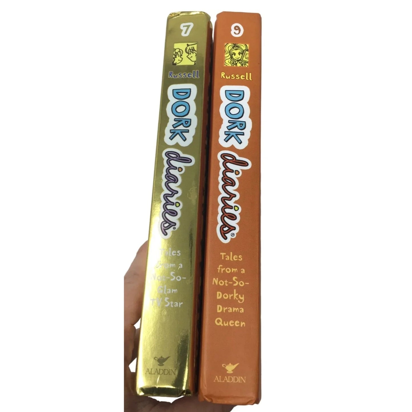 Pair of 2 Dork Diaries Hardback Books by Rachel Russell (Books 7 and 9) - A+ Stuff
