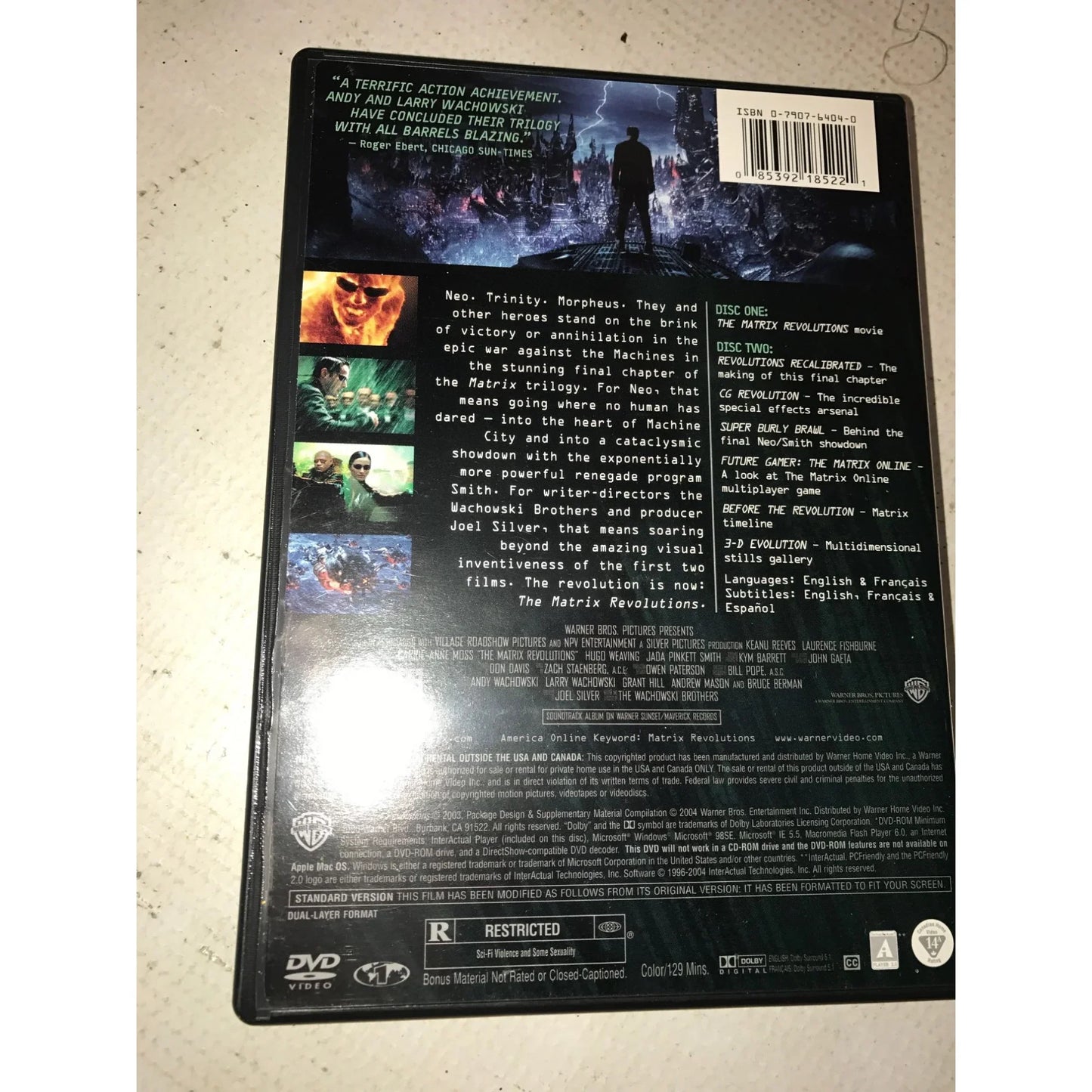 Matrix Revolutions DVD- 2 Disc Full Screen Edition W/ Case - A+ Stuff