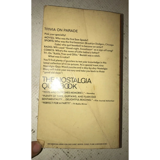 The Nostalgia Quiz Book #3 by Martin L. Gross - A+ Stuff