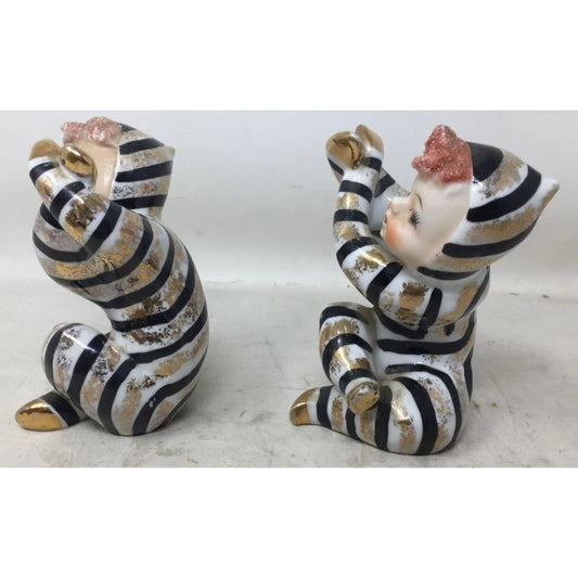 2 Vintage 1950s Japan Ucagco Child Figural Candle Holders/ Bud Vases A+ Stuff A+ Stuff