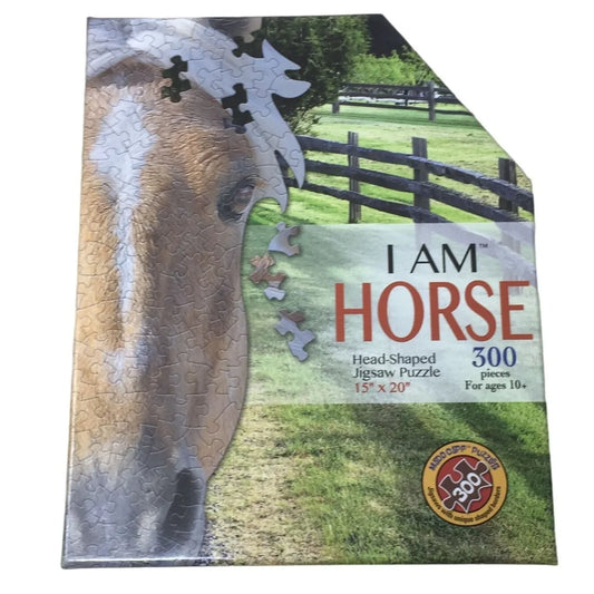 I Am Horse Head Shaped 300 Piece Jigsaw Puzzle 15" x 20" - For Ages 10+ - A+ Stuff