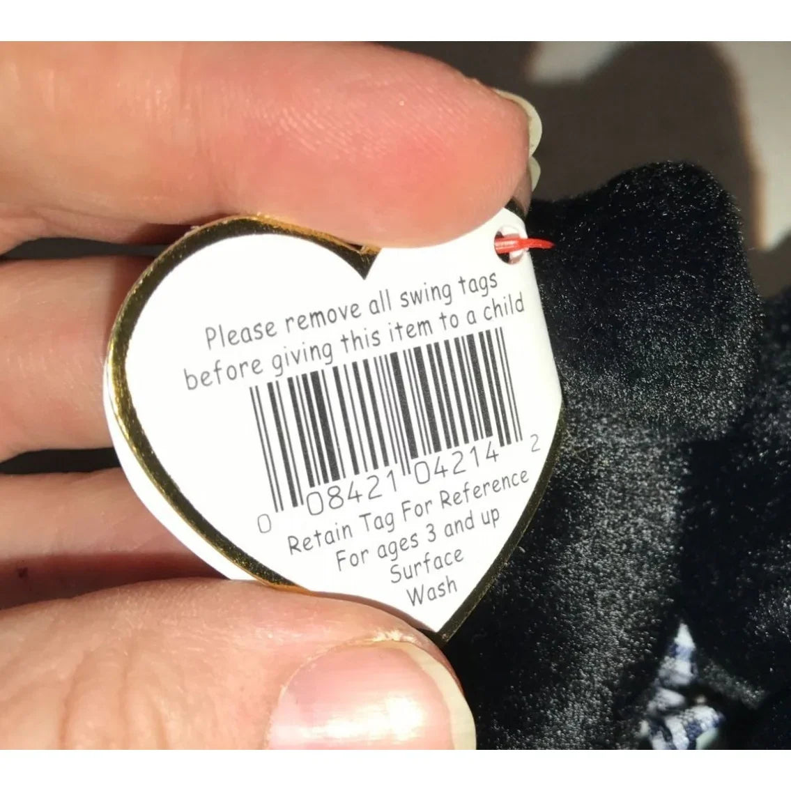 Vintage 1998 TY Beanie Baby Black Dog Named Luke - A+ Stuff