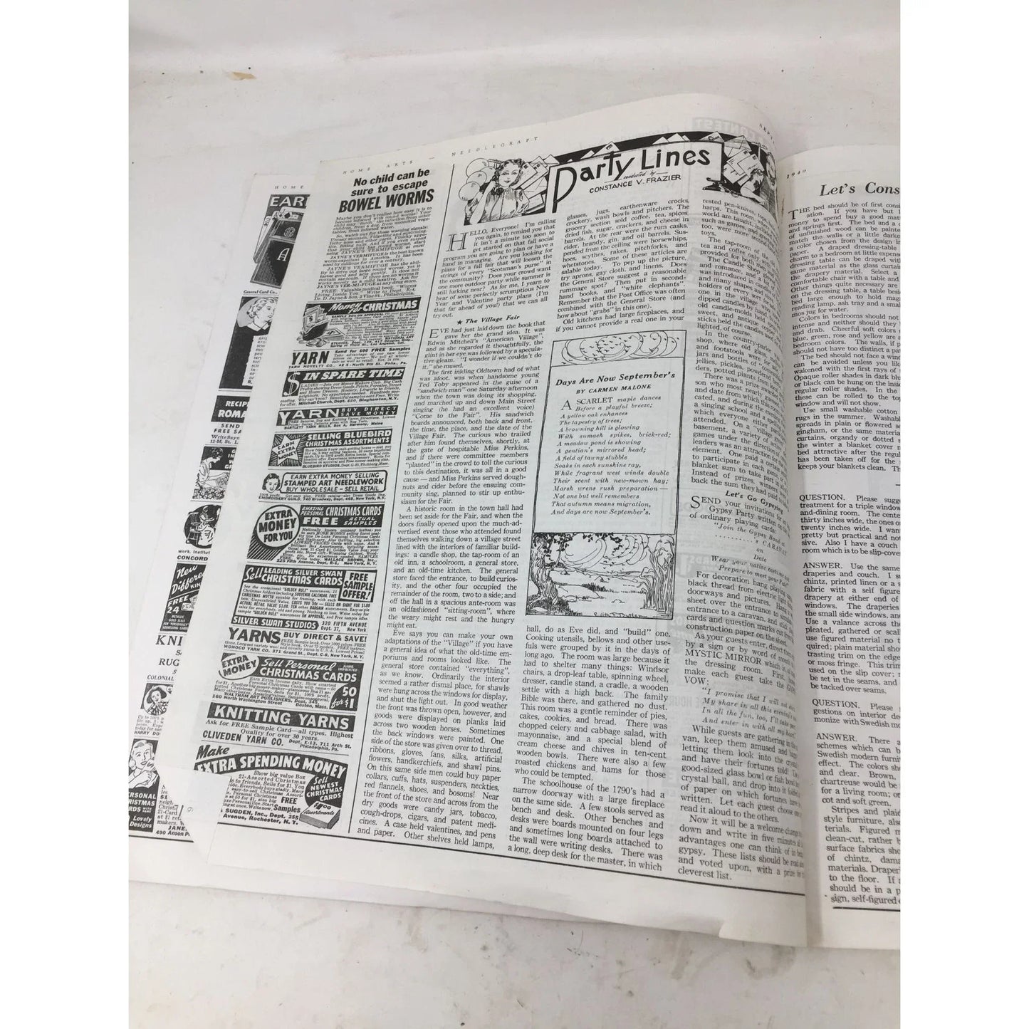 Vintage Collectible Needlecraft Home Arts Magazine Sept. 1940 Needlecraft Home Arts A+ Stuff