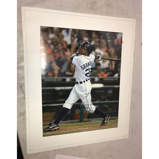 Curtis Granderson - Detroit Tigers - Autographed 16 x 20 photo in white wooden frame