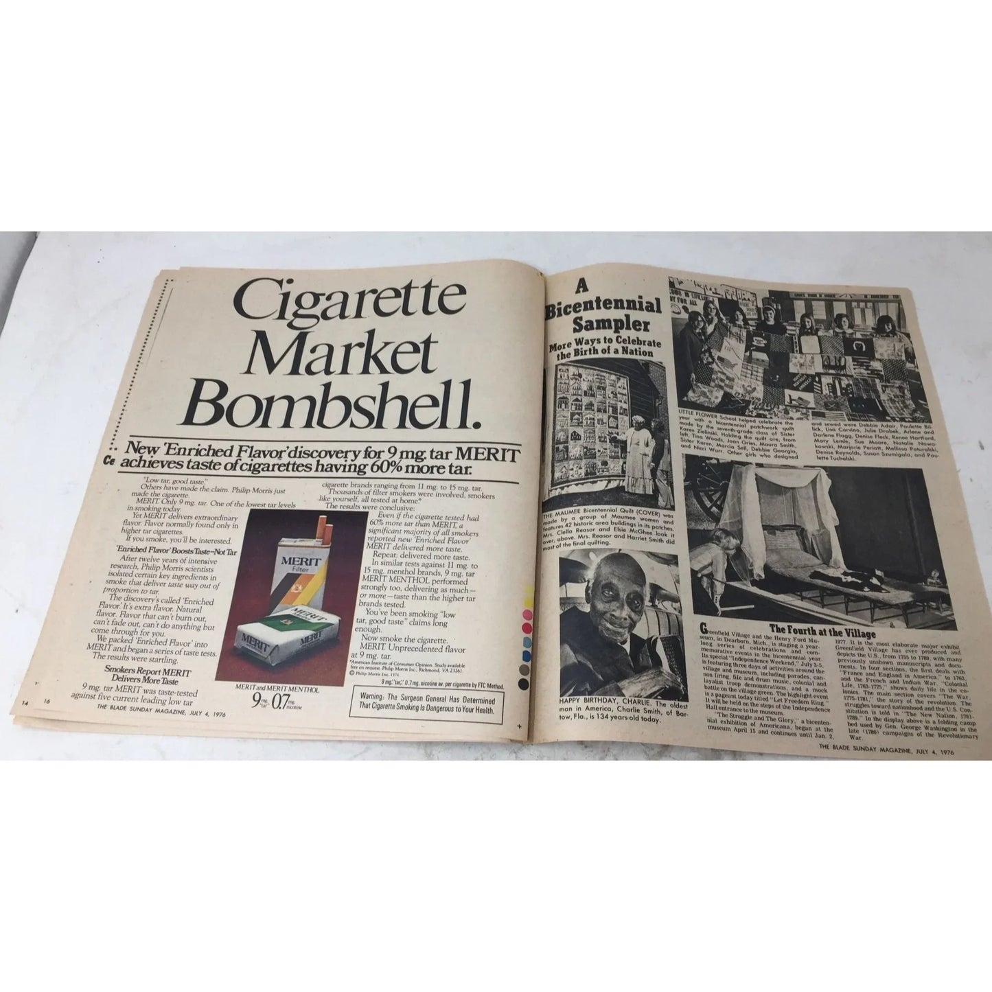 The Blade Sunday Magazine July 4, 1976- Toledo on the 4th- Celebration: 1876 - A+ Stuff