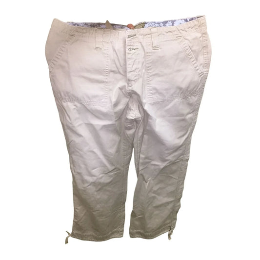Womens Vintage American Eagle Outfitters 1990s Boho Style Khaki Capris Size 6 - A+ Stuff