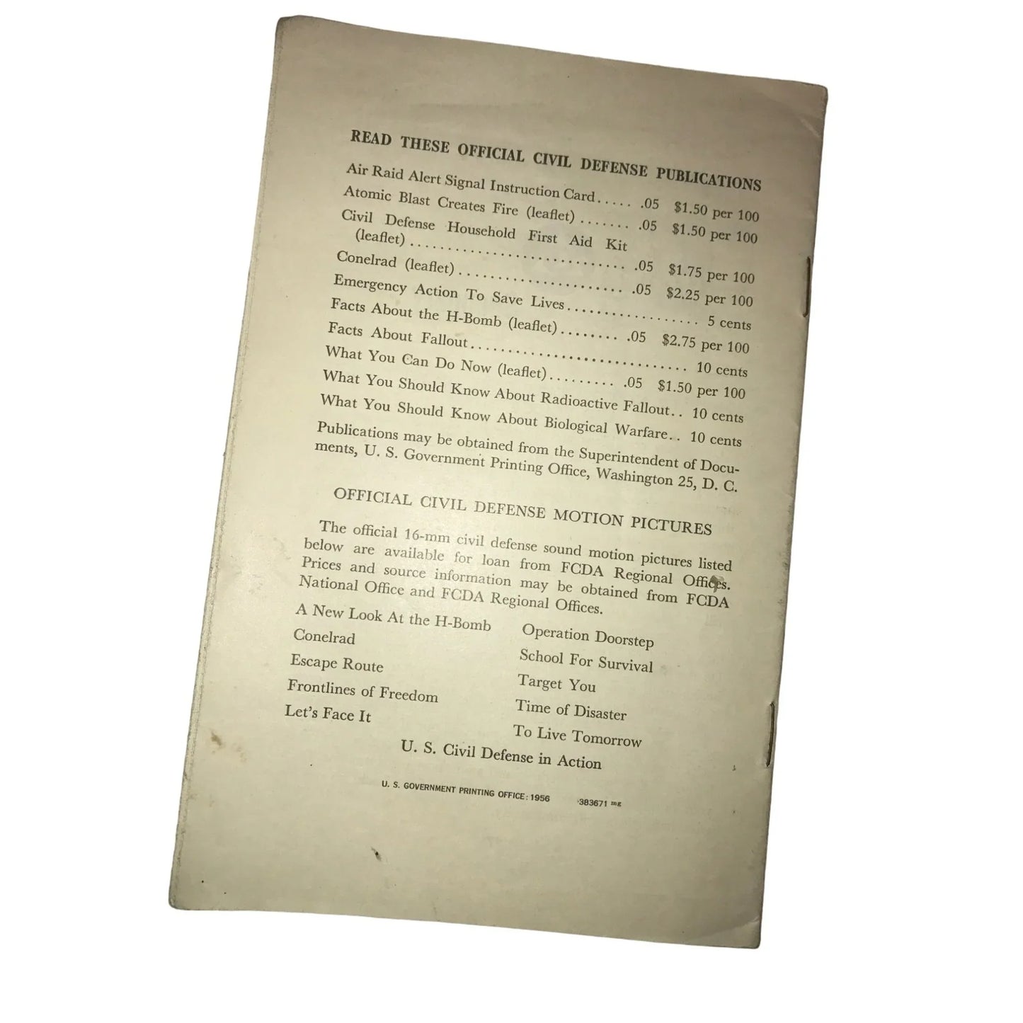 Six Survival Secrets for Atomic Attacks/Emergency Sanitation at Home Handbooks/Pamphlets (3) - A+ Stuff