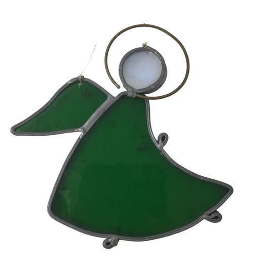 Stained Glass Angel Christmas Ornament Sun Catcher- Green and White A+ Stuff A+ Stuff