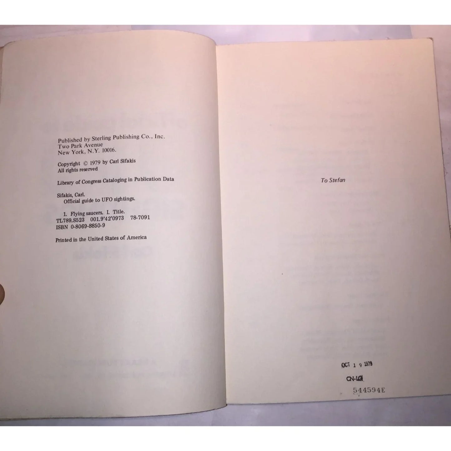 Official Guide to Ufo Sightings State by State Encounters Book by Carl Sifakis - A+ Stuff