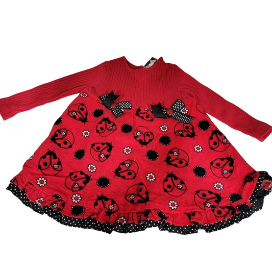 Rare, too! Toddler Girl's Long Sleeved Dress/shirt Size 3T with Lady Bugs - A+ Stuff