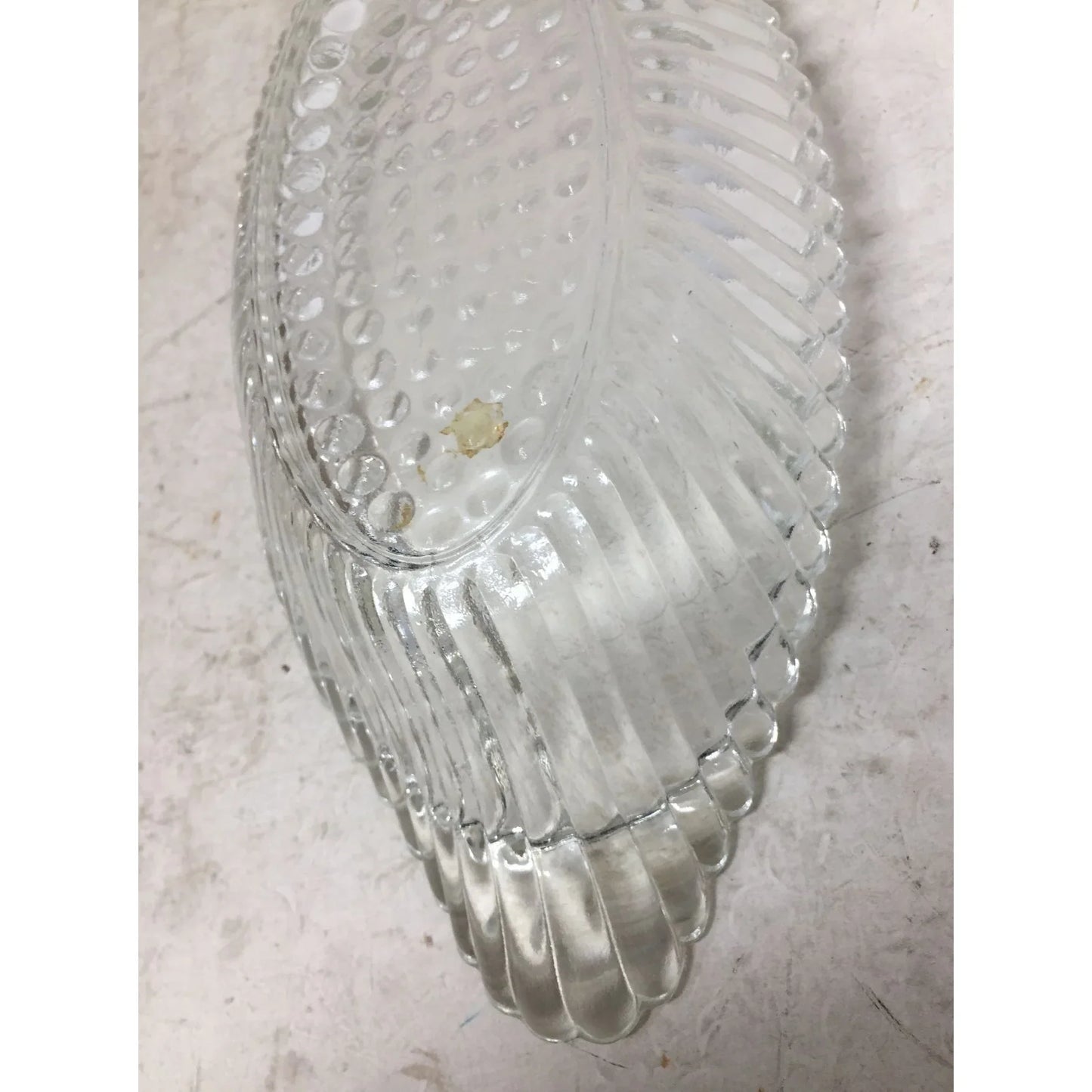 Vintage Clear Glass Textured Banana Boat Design Bowl/Dish (9x4 inches) - A+ Stuff