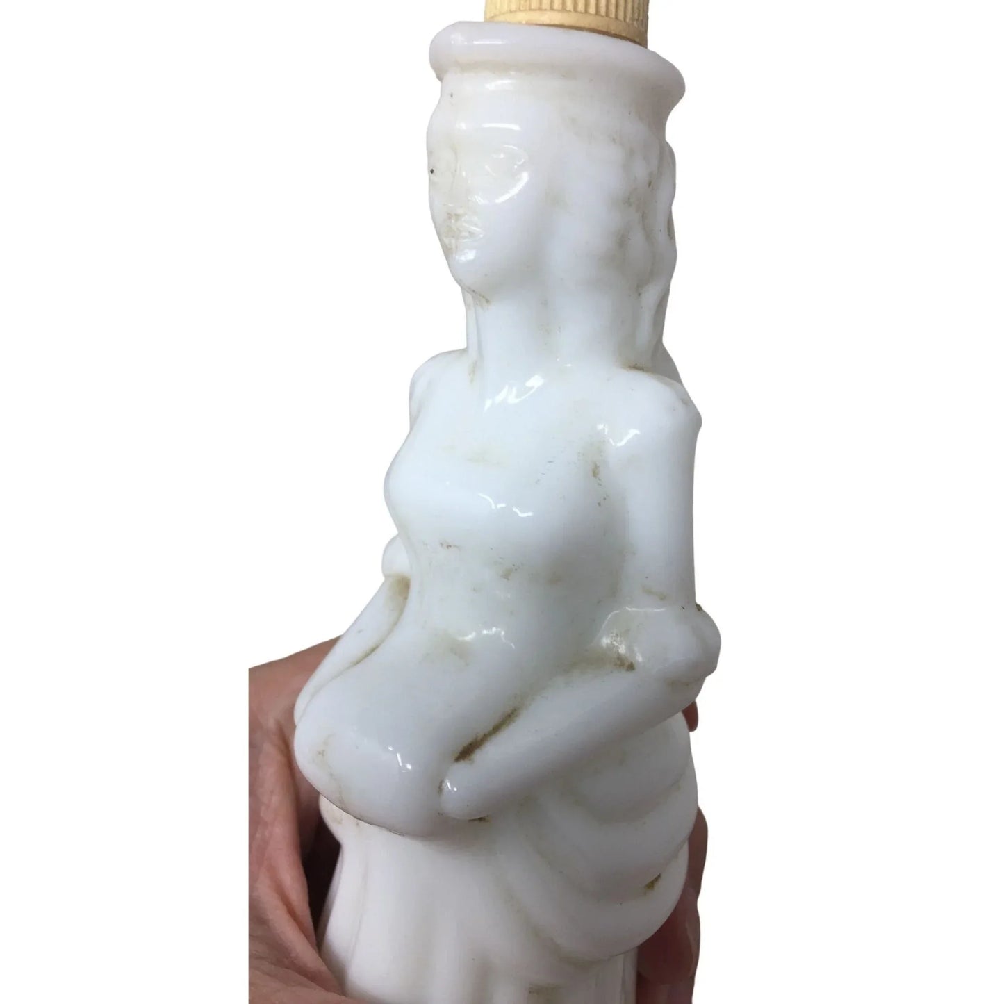 Vintage AVON Bird of Paradise Foaming Bath Oil White Milk Glass Bottle (Empty) Avon A+ Stuff