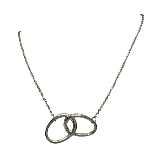 Tiffany and Co Elsa Peretti Large Double Loop Pendant Necklace 15" - Sterling Silver