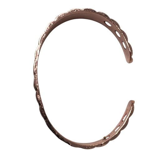 Unisex Copper Rose Gold Colored Cuff Bracelet/Healing Bangle