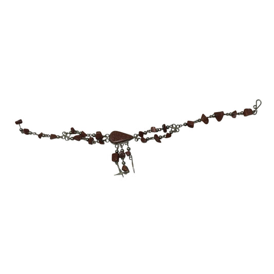 Women's Bracelet with Brown Sparkly Beads & Hook Clasp