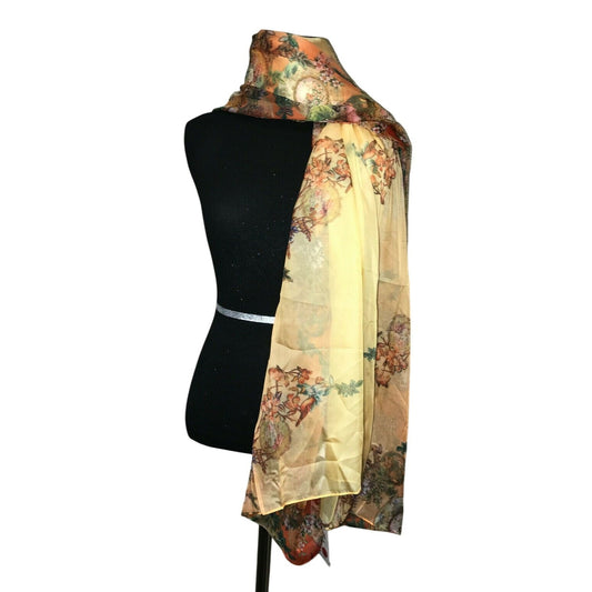 Beautiful 100% SILK SCARF Vivid Colors - 72" x 56"