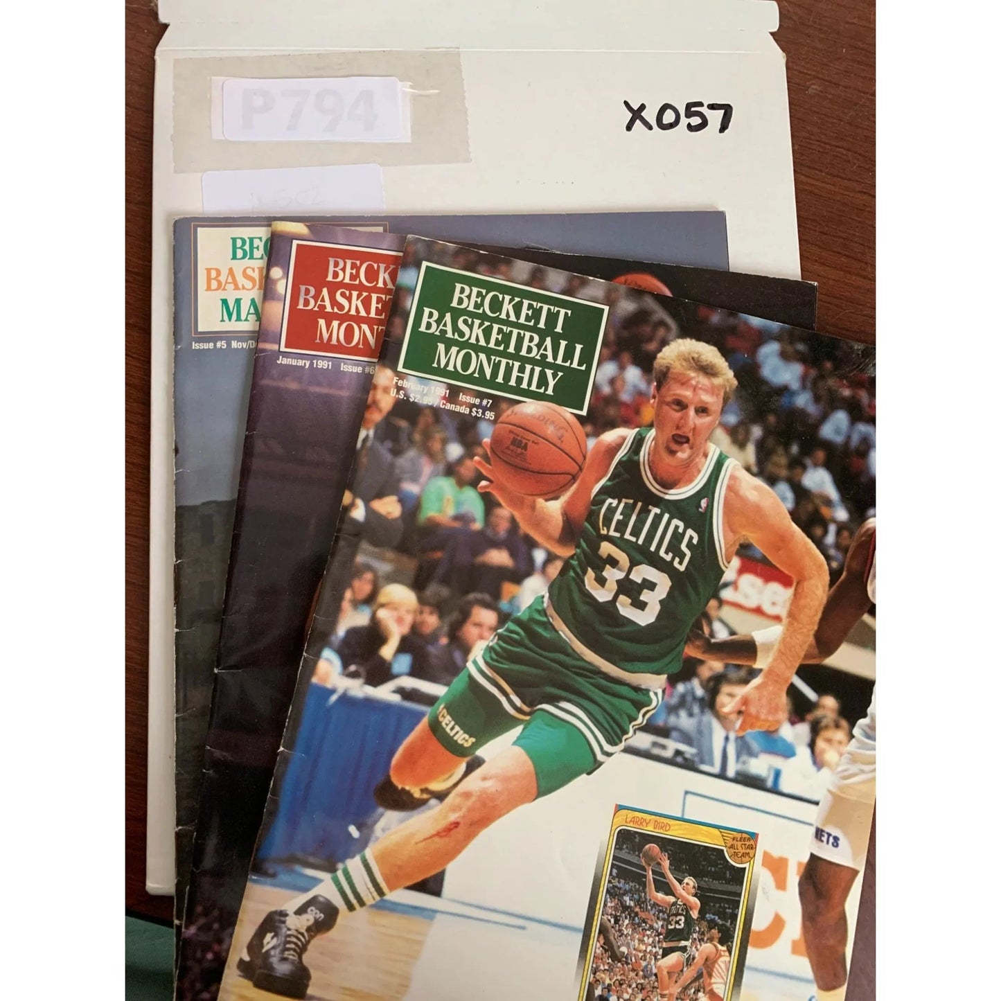 Beckett Basketball Monthly Set of 3 Issues Larry Bird, Patrick Ewing, Dave Robinson, John Stockton, Akeem Olajuwon - A+ Stuff