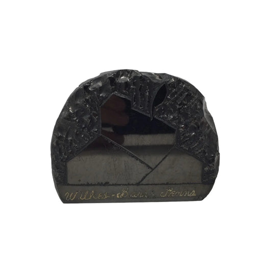 Vintage black Hand Carved Wilkes-Barre, PA Rock- about 4x3'' - A+ Stuff