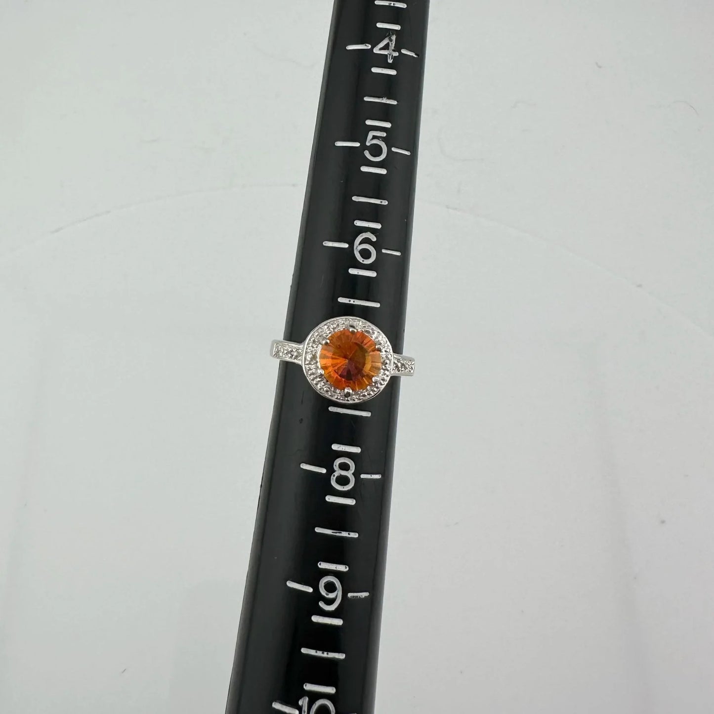 Beautiful 2.11 Carat Golden Citrine Ring with Small Diamond Accent Size 7 - A+ Stuff