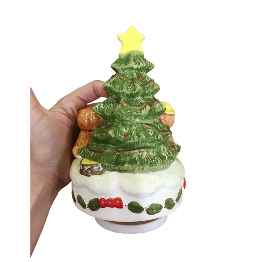 Vintage HAPPY BEARS Musical JINGLE BELLS Revolving Christmas Tree --