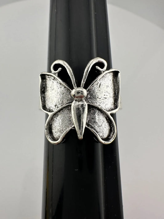 Beautiful .925 Sterling Silver Butterfly Ring (Size 7.5) with 2 pairs of Stud Earrings - A+ Stuff