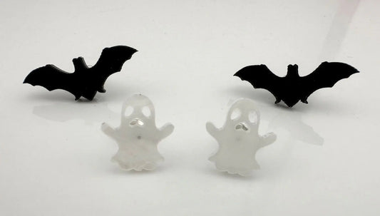2 Pairs of Halloween Earrings - Bats & Ghosts - Super Cute!!! - A+ Stuff