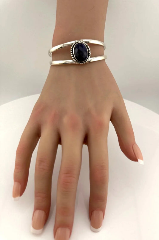 12 Carat Cabochon Sapphire Cuff Bracelet - A+ Stuff
