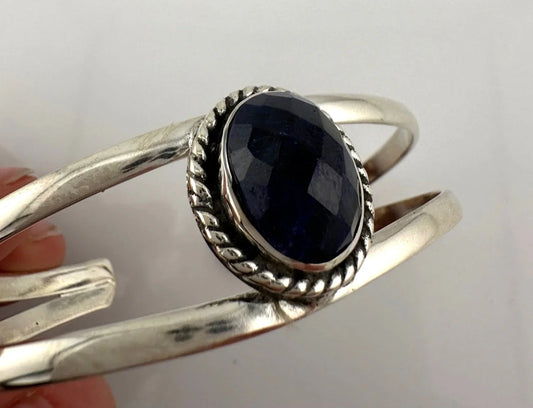 12 Carat Cabochon Sapphire Cuff Bracelet - A+ Stuff